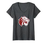 Women's Trinity University Tiger Head Logo V-Neck T-Shirt