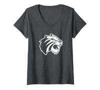 Women's Trinity University Tiger Head Logo V-Neck T-Shirt
