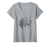 Women's Trinity University Tigers Mascot Head Lee Roy V-Neck T-Shirt
