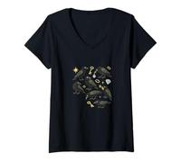 Womens Trinket Collecting Murder of Crows Crow Lover V-Neck T-Shirt