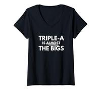 Womens Triple-A Is Almost The Bigs V-Neck T-Shirt