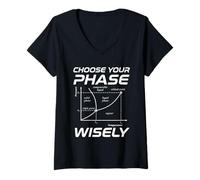 Women's Triple Point Phase Diagram Nerd Thermodynamics V-Neck T-Shirt