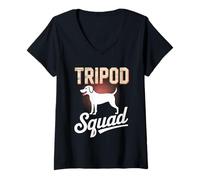 Womens Tripod Squad Dog Three Legs Resilience Support - V-Neck T-Shirt