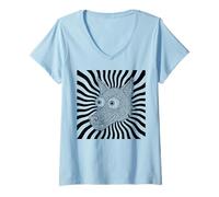 Womens Trippy Wolf Animal Art Hypnotic Psychedelic Cartoon Dog V-Neck T-Shirt