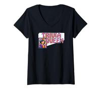 Womens Trivia Queen of Games Bingo Dice Poker Ruler of Games Fun V-Neck T-Shirt