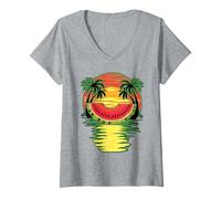 Womens Tropical Fruit Watermelon Summer Fruitarian V-Neck T-Shirt