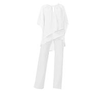 Women's Trouser Suits, Elegant Wedding Guest Pants Suit 2 Piece Chiffon Formal Outfit Prom Evening Two Piece Trouser Suit Plus Size Mother of The Bride Outfits Cocktail Party Festive
