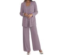 Womens Trouser Suits for Wedding Guest Black Mother of The Bride Trouser Suits 3 Pieces Wedding Outfit for Older Ladies 24