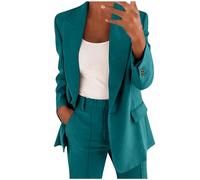 Women's Trouser Suits Ladies Trouser Suits for Women Wedding Elegant Wedding Outfits Set Long Sleeve Button Blazer with High Waist Pants for Business Work Office Wear Blazer Suit Comfort