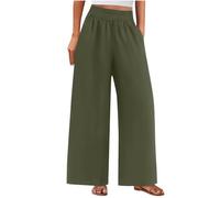 Women's Trousers Clearance Fashion Solid Comfortable Cotton Linen Pants Ladies Casual Loose Loungewear Elastic Waisted Pocket Sport Fitness Outdoor Elegant Chill Office Work Trousers Sweatpants