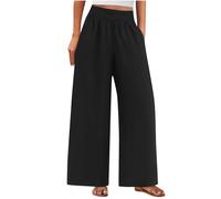 Women's Trousers Clearance Fashion Solid Comfortable Cotton Linen Pants Ladies Casual Loose Loungewear Elastic Waisted Pocket Sport Fitness Outdoor Elegant Chill Office Work Trousers Sweatpants