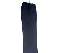 Womens Trousers Elasticated Soft Stretch Waist Ladies Casual Office Work Pull On Cosy Pants Formal Straight Leg Bottoms with Pockets Inside Leg Size 25 inch (UK, Numeric, 16, Regular, Regular, Navy)