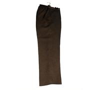 Womens Trousers Elasticated Soft Stretch Waist Ladies Casual Office Work Pull On Cosy Pants Formal Straight Leg Bottoms with Pockets Inside Leg Size 27 inch (UK, Numeric, 16, Regular, Regular, Brown)