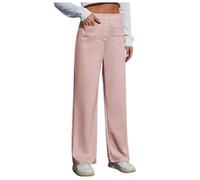 Womens Trousers Expandable Waist Fancy Trendy Active Summer Skinny Linen Women Camouflage Plain Beach Basic Slim Interview Business Casual (Red,XXL)