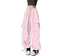 Womens Trousers Expandable Waist Regular Fit Elastic Adjustable Button Lightweight Stretchy Work for Women Shiny Flare Slit Belt Linen Interview Cargo (Red,XXL)