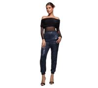 Women's Trousers Goddiva Sequin Cuffed Ankle Bleu 46