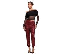 Women's Trousers Goddiva Sequin Cuffed Ankle Rouge 44