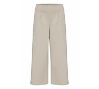 ICHI IHKATE SUS Wide PA Women's Trousers Fabric Trousers with Stretch Straight Cut Elastic Waistband Crop Length, M