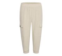 KAFFE Women's Kaliny Capri Pants Casual, Light Sand Linen, 12