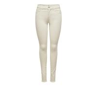 Only Pants Blush Life Skinny Ankle – Slim Fit, Fringed Hem – Ecru