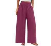 Women's Trousers Sale Clearance Fashion Solid Comfortable Cotton Linen Pants Ladies Casual Loose Loungewear Elastic Waisted Pocket Sport Fitness Outdoor Elegant Chill Office Work Trousers Sweatpants