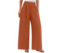 Women's Trousers Sale Clearance Fashion Solid Comfortable Cotton Linen Pants Ladies Casual Loose Loungewear Elastic Waisted Pocket Sport Fitness Outdoor Elegant Chill Office Work Trousers Sweatpants