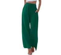 Women's Trousers Summer Linen Lightweight Fabric Trousers Casual Loose Linen Trousers Plain Loose Casual Trousers Cotton Palazzo Trousers Wide Leg Trousers Airy Summer Trousers High Waist Women Pants