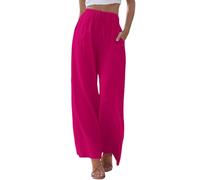 Women's Trousers Summer Linen Lightweight Fabric Trousers Casual Loose Linen Trousers Plain Loose Casual Trousers Cotton Palazzo Trousers Wide Leg Trousers Airy Summer Trousers High Waist Women Pants