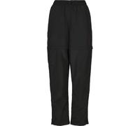 Urban Classics Women's Ladies Shiny Crinkle Nylon Zip Pants Track, Black, XXL