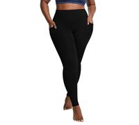 Women's Trousers Yoga Pants for Women High Waisted Plus Leggings with Pockets Tummy-Control Non See Through Running Workout Tights Ladies Trousers My Order Sale Clearance 2025 UK Black