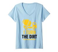 Women's Truck Construction Worker Cement Job I Turn The Dirt V-Neck T-Shirt