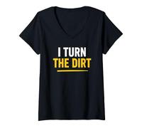 Women's Truck Construction Worker Cement Job I Turn The Dirt V-Neck T-Shirt