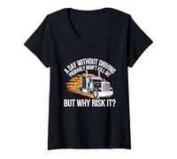 Womens Truck Driver Trucker Lover Semi Truck CDL for Men Women V-Neck T-Shirt
