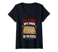 Women's True Believer Spirits Have Spoken Talking Board Halloween V-Neck T-Shirt