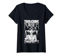 Womens True Crime Detective Armchair Division Vintage Book Cover V-Neck T-Shirt