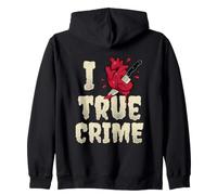 Women's True Crime Stabbed Heart Design Zip Hoodie