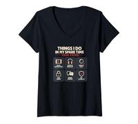Women's True Crime Things I Do in My Spare Time V-Neck T-Shirt