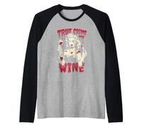 Women's True Crime Wine Zombie Pinup Fan Raglan Baseball Tee