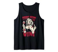 Women's True Crime Wine Zombie Pinup Fan Tank Top