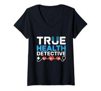 Womens True Health Detective Internal Medicine Internist Doctor V-Neck T-Shirt