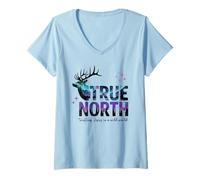 Womens True North Trusting Jesus In A Wild World Magnified VBS 2025 V-Neck T-Shirt
