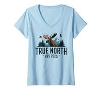 Womens True-North VBS 2025 Christian Trusting Jesus Wilderness V-Neck T-Shirt