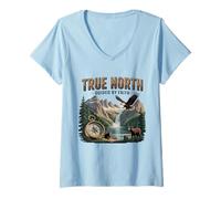 Women's True-North VBS Guided by Faith Adventure Design V-Neck T-Shirt