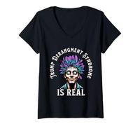 Womens Trump Derangement Syndrome is Real, TDS, Political Satire V-Neck T-Shirt