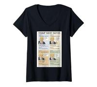 Womens Trump’s Tariff Tactics Trade War Meme Political Cartoons V-Neck T-Shirt