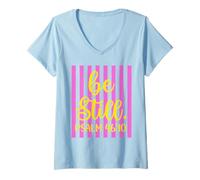 Women's Trust God Christian Scripture Verse Psalm 46:10 V-Neck T-Shirt