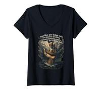 Women's Trust God in Everything Proverbs 3:5-6 Spanish Christian V-Neck T-Shirt