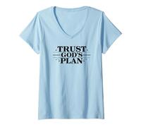 Women's Trust God's Plan Christian Timing V-Neck T-Shirt