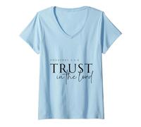 Womens Trust in The Lord God Jesus Religious Baptism Faith Church V-Neck T-Shirt