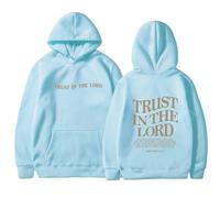 Women's Trust In The Lord Graphic Hoodies 2025 Long Sleeve College Pullover Sweaters Workou with Hood Outfits Fashion Goth Plain Trendy Cool Lightweight Y2K Fall Loose Fit Aesthetic